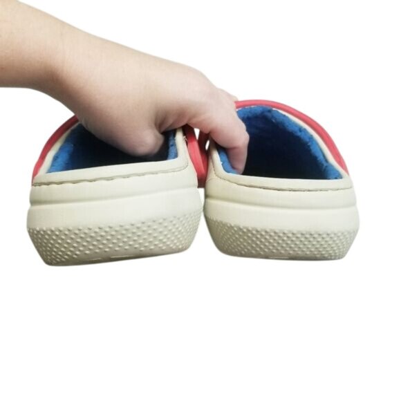 Crocs White Red‎ Blue Mario-Themed Jibbitz Charms Red Strap W8/M6 Unisex - Picture 11 of 14